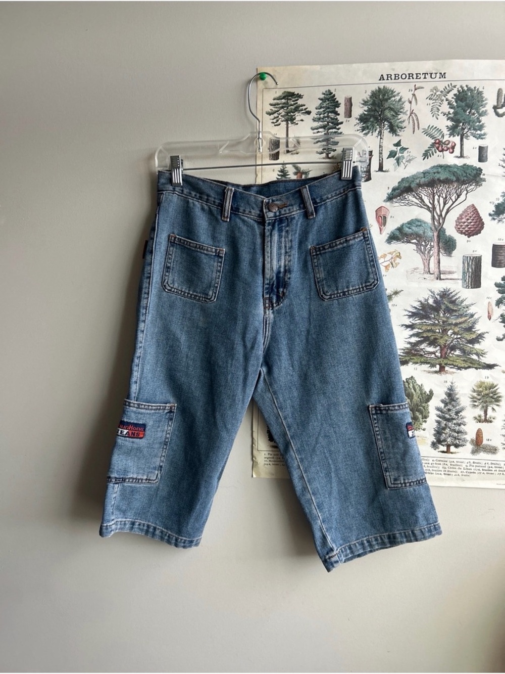Vintage Carpenter Denim Shorts with Patch Details Shun Hong Size 27